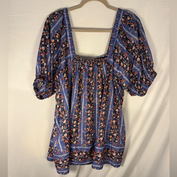 Free People Blue Floral Blouse - Picture 4 of 6